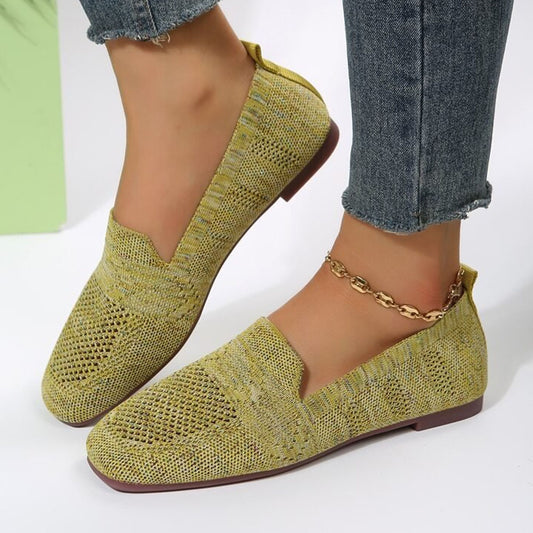Knitted Breathable Flat Casual Shoes for Women